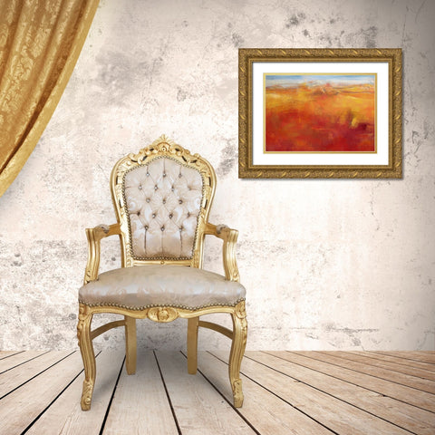 Weites Land III Gold Ornate Wood Framed Art Print with Double Matting by Ohland, Christa