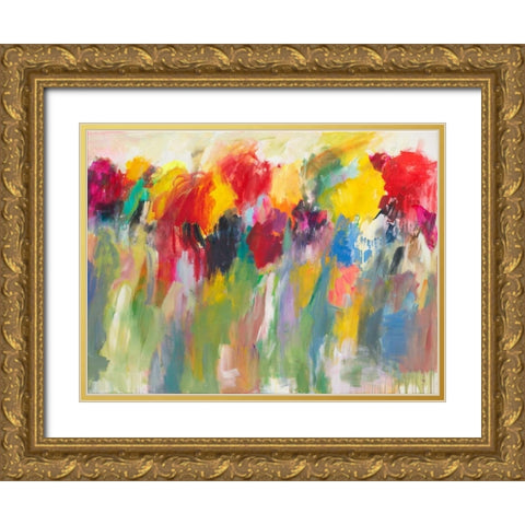 Farbklange V Gold Ornate Wood Framed Art Print with Double Matting by Ohland, Christa