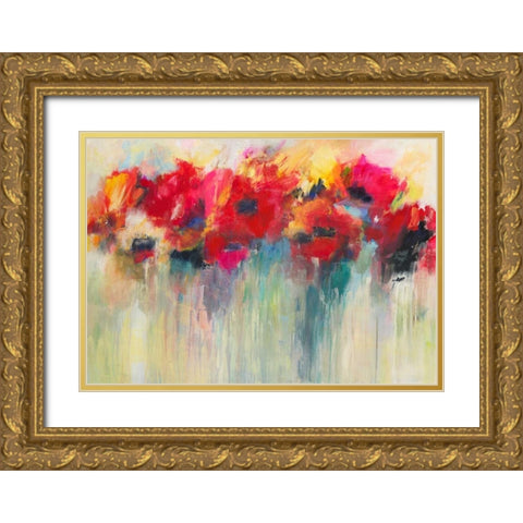 Farbklange III Gold Ornate Wood Framed Art Print with Double Matting by Ohland, Christa