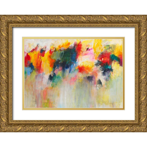 Farbklange IV Gold Ornate Wood Framed Art Print with Double Matting by Ohland, Christa