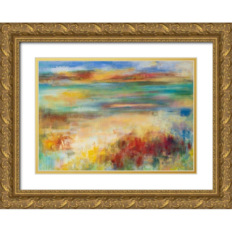Abendstimmung Gold Ornate Wood Framed Art Print with Double Matting by Ohland, Christa