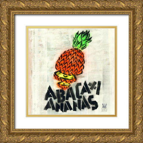Abacaxy Gold Ornate Wood Framed Art Print with Double Matting by Eliot