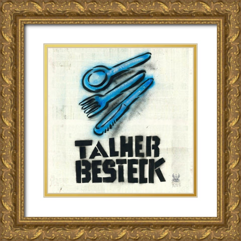 Talher Gold Ornate Wood Framed Art Print with Double Matting by Eliot