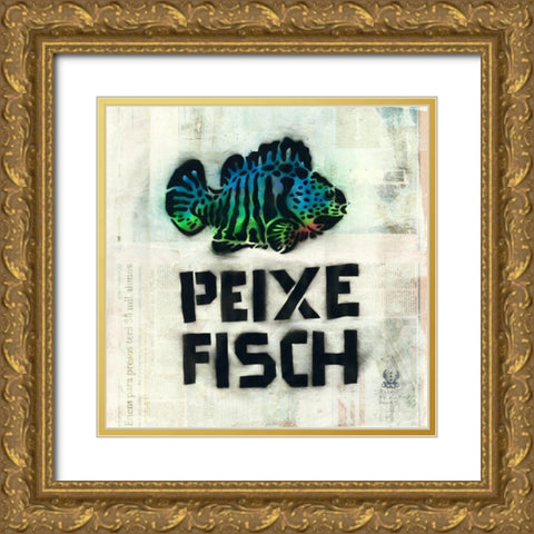 Peixe Gold Ornate Wood Framed Art Print with Double Matting by Eliot