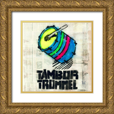 Tambor Gold Ornate Wood Framed Art Print with Double Matting by Eliot