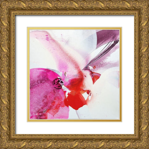 Orchid Flower Gold Ornate Wood Framed Art Print with Double Matting by Witt, El