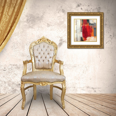 Astratto Colorato I Gold Ornate Wood Framed Art Print with Double Matting by Cusumano, Francesco