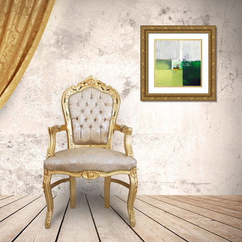 Composizione verde I Gold Ornate Wood Framed Art Print with Double Matting by Cusumano, Francesco