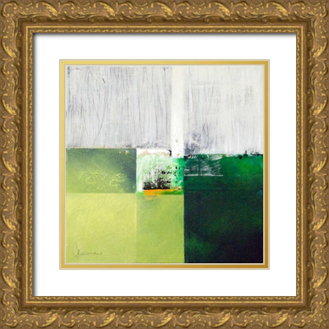 Composizione verde I Gold Ornate Wood Framed Art Print with Double Matting by Cusumano, Francesco
