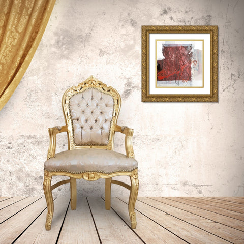 Rosso 1 Gold Ornate Wood Framed Art Print with Double Matting by Cusumano, Francesco