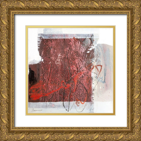Rosso 1 Gold Ornate Wood Framed Art Print with Double Matting by Cusumano, Francesco