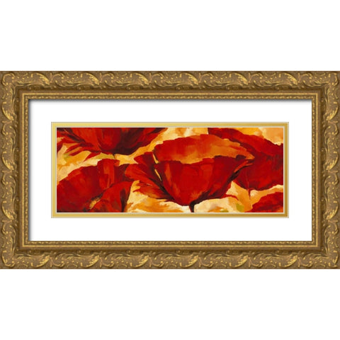 Mohnparade Gold Ornate Wood Framed Art Print with Double Matting by Filatov, Elena