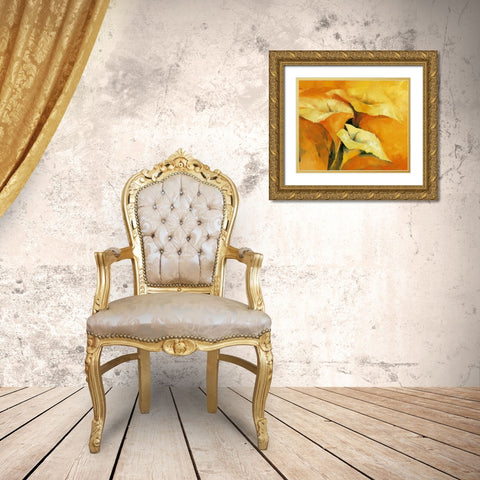Callas Gold Ornate Wood Framed Art Print with Double Matting by Filatov, Elena