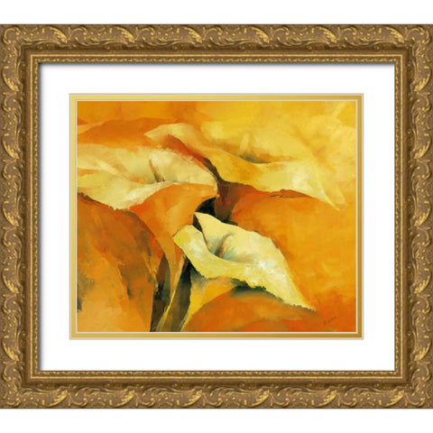 Callas Gold Ornate Wood Framed Art Print with Double Matting by Filatov, Elena