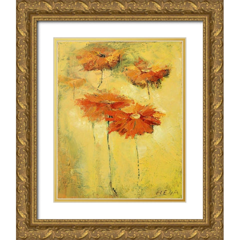 Feldblumen II Gold Ornate Wood Framed Art Print with Double Matting by Filatov, Elena