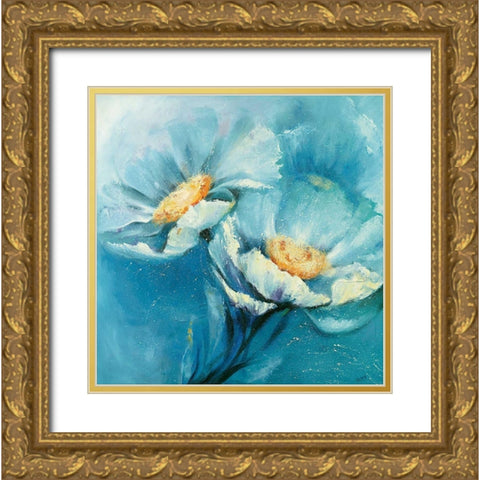 Symphonie in Blau Gold Ornate Wood Framed Art Print with Double Matting by Filatov, Elena