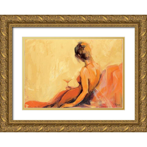 Just for one drink Gold Ornate Wood Framed Art Print with Double Matting by Filatov, Elena