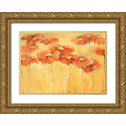 Feldblumen III Gold Ornate Wood Framed Art Print with Double Matting by Filatov, Elena