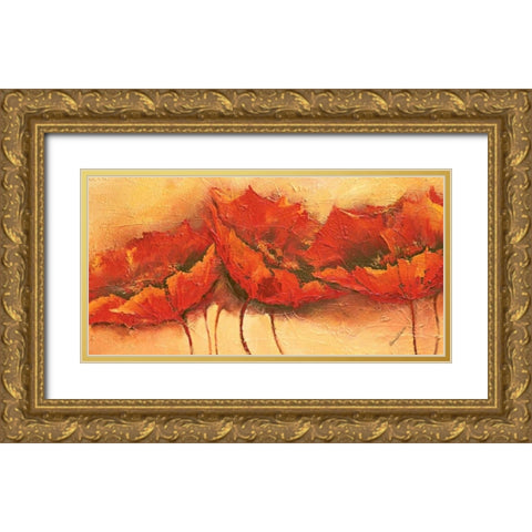 Wilder Mohn Gold Ornate Wood Framed Art Print with Double Matting by Filatov, Elena