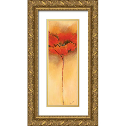 MohnblÃ¼te II Gold Ornate Wood Framed Art Print with Double Matting by Filatov, Elena
