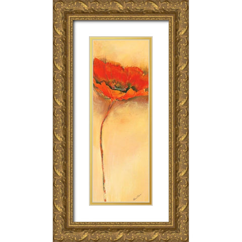 MohnblÃ¼te III Gold Ornate Wood Framed Art Print with Double Matting by Filatov, Elena
