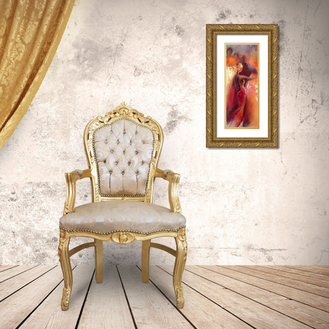 Tanzabend I Gold Ornate Wood Framed Art Print with Double Matting by Filatov, Elena