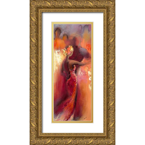 Tanzabend I Gold Ornate Wood Framed Art Print with Double Matting by Filatov, Elena
