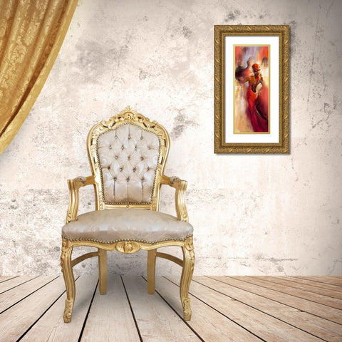 Tanzabend II Gold Ornate Wood Framed Art Print with Double Matting by Filatov, Elena