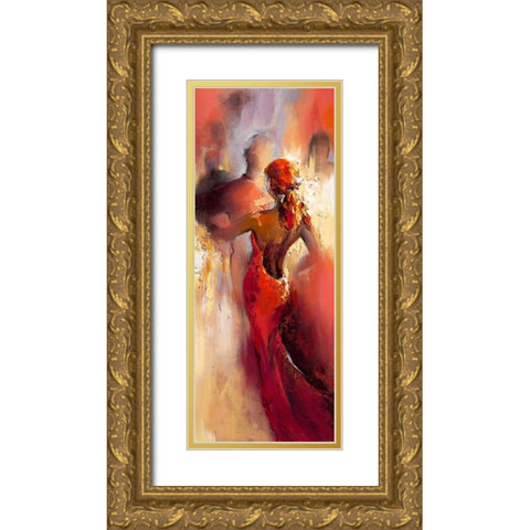 Tanzabend II Gold Ornate Wood Framed Art Print with Double Matting by Filatov, Elena