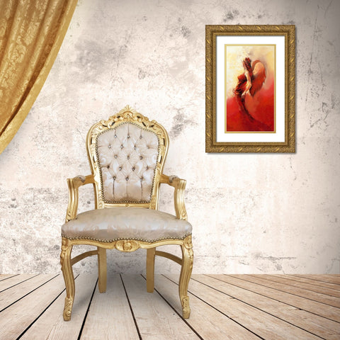 Engel 2 Gold Ornate Wood Framed Art Print with Double Matting by Filatov, Elena