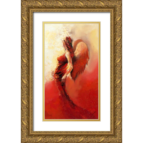 Engel 2 Gold Ornate Wood Framed Art Print with Double Matting by Filatov, Elena