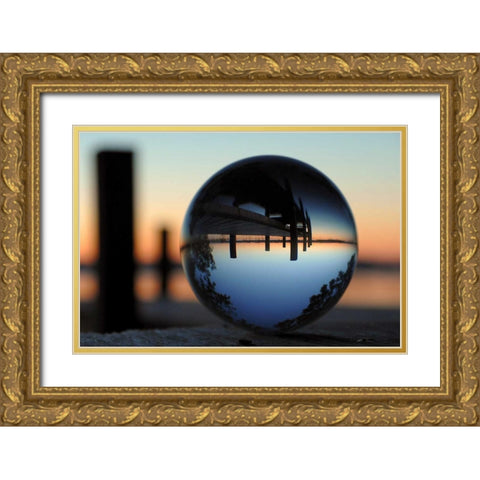 Abendstimmung Gold Ornate Wood Framed Art Print with Double Matting by Rossmeissl, Gerhard
