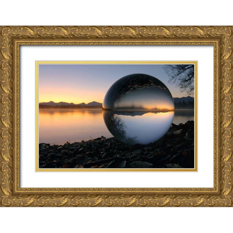 Morgens am Staffelsee Gold Ornate Wood Framed Art Print with Double Matting by Rossmeissl, Gerhard