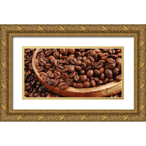 Alles Kaffee Gold Ornate Wood Framed Art Print with Double Matting by Rossmeissl, Gerhard