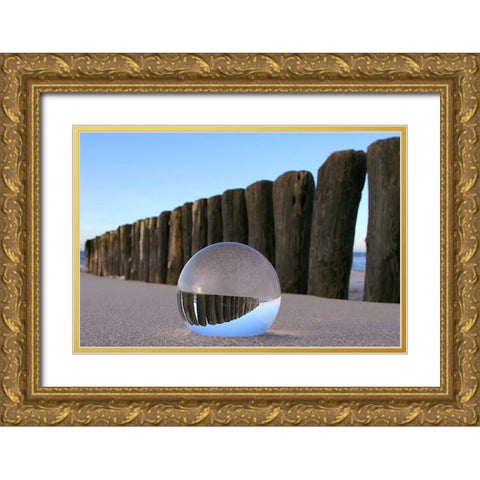 Kugel im Sand Gold Ornate Wood Framed Art Print with Double Matting by Rossmeissl, Gerhard