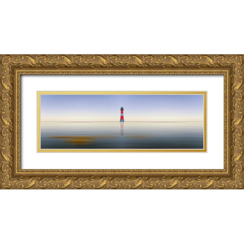 Leuchtturm Panorama Gold Ornate Wood Framed Art Print with Double Matting by Rossmeissl, Gerhard