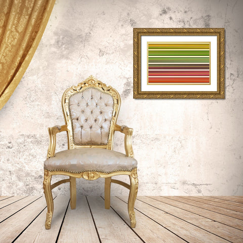 Color Lines I Gold Ornate Wood Framed Art Print with Double Matting by Rossmeissl, Gerhard