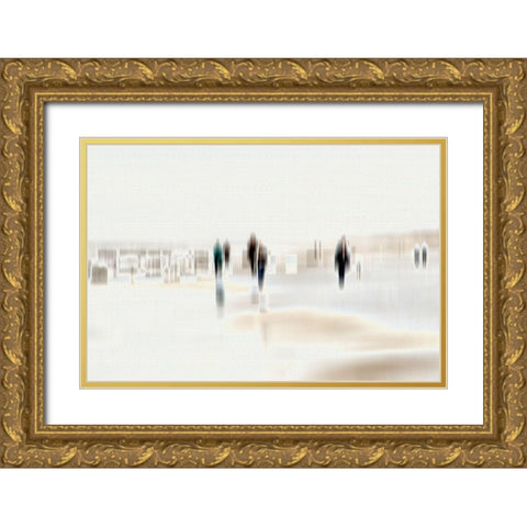Walking People I Gold Ornate Wood Framed Art Print with Double Matting by Rossmeissl, Gerhard