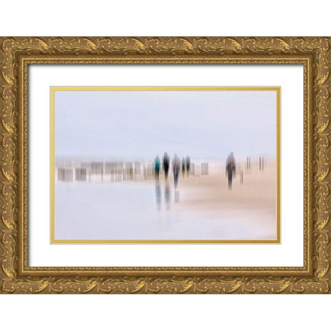 Walking People III Gold Ornate Wood Framed Art Print with Double Matting by Rossmeissl, Gerhard