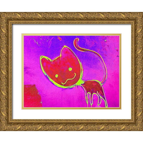 Katze 4 Gold Ornate Wood Framed Art Print with Double Matting by Weissing, Gerd