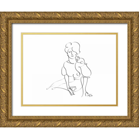 Drinker Gold Ornate Wood Framed Art Print with Double Matting by Mahdavi, Gholam Reza