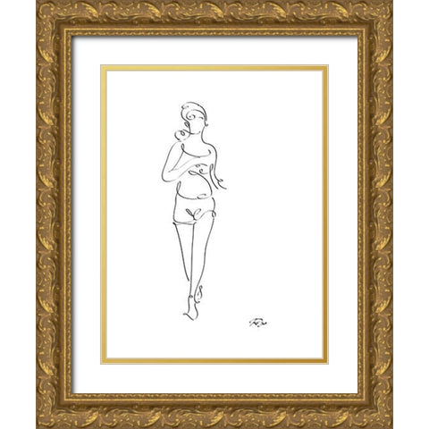 Runner Gold Ornate Wood Framed Art Print with Double Matting by Mahdavi, Gholam Reza