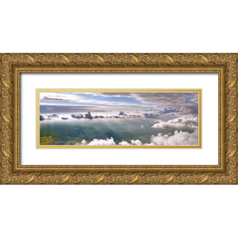 Lichtflut Gold Ornate Wood Framed Art Print with Double Matting by Dietz, Hajo