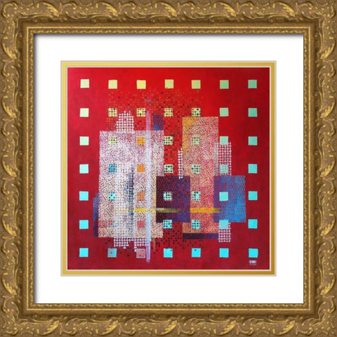 OT.15102016 Gold Ornate Wood Framed Art Print with Double Matting by Pfeiffer, H.M.