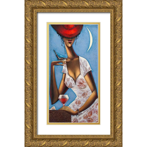 Rose d anjou 1 Gold Ornate Wood Framed Art Print with Double Matting by Tsantekidou, Rose
