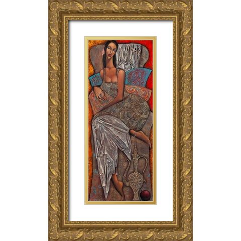 Tagesruhe Gold Ornate Wood Framed Art Print with Double Matting by Tsantekidou, Rose