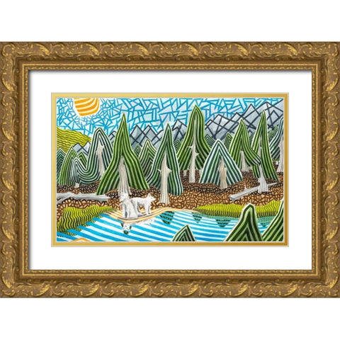 En tierras salvajes Gold Ornate Wood Framed Art Print with Double Matting by Ortas, Javier