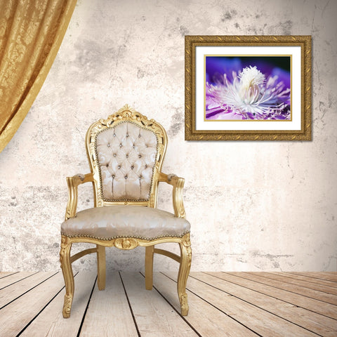 White and purple Gold Ornate Wood Framed Art Print with Double Matting by Riedt, Kirsten