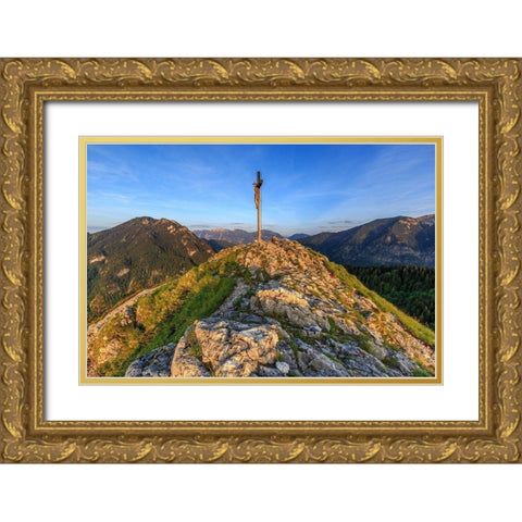 Abend am Kofel Gold Ornate Wood Framed Art Print with Double Matting by Scholz, Markus