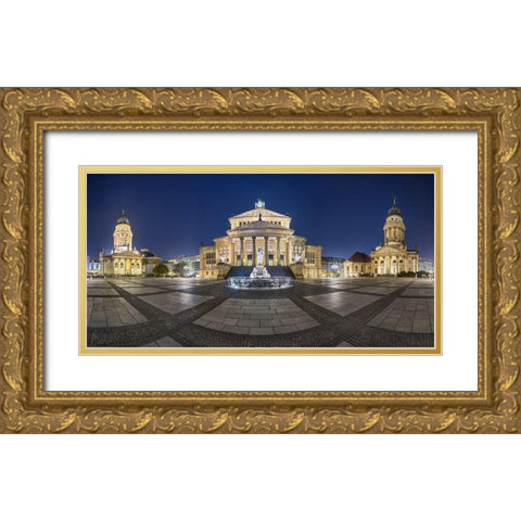 Berlin - Gendarmenmarkt Gold Ornate Wood Framed Art Print with Double Matting by Abid, Michael